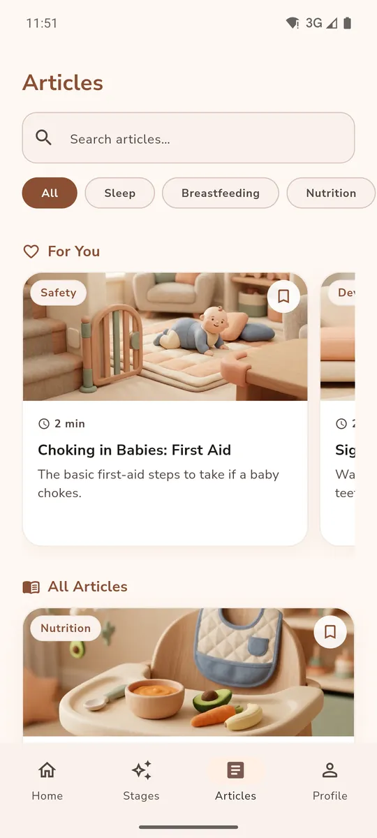 Articles: picks for your baby's age and the categories