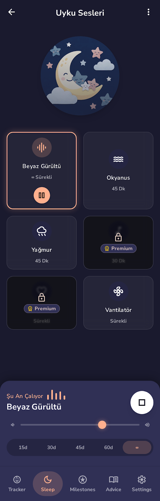 Uyku sesleri ekranı